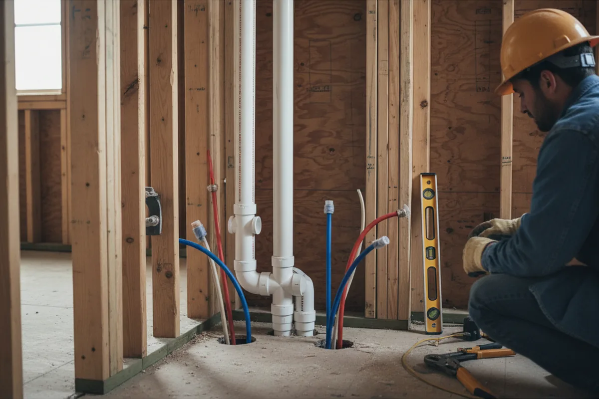 Drain and supply rough-in during Drain Cleaning in Rossville